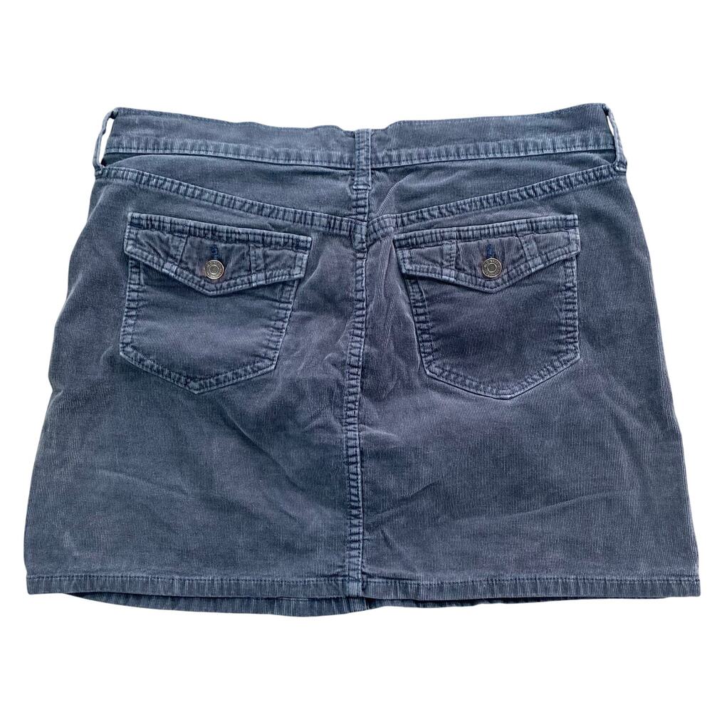 Vintage Y2K Old Navy Micro Corduroy Mini Skirt Dark Blue Womens 6 Regular Preppy